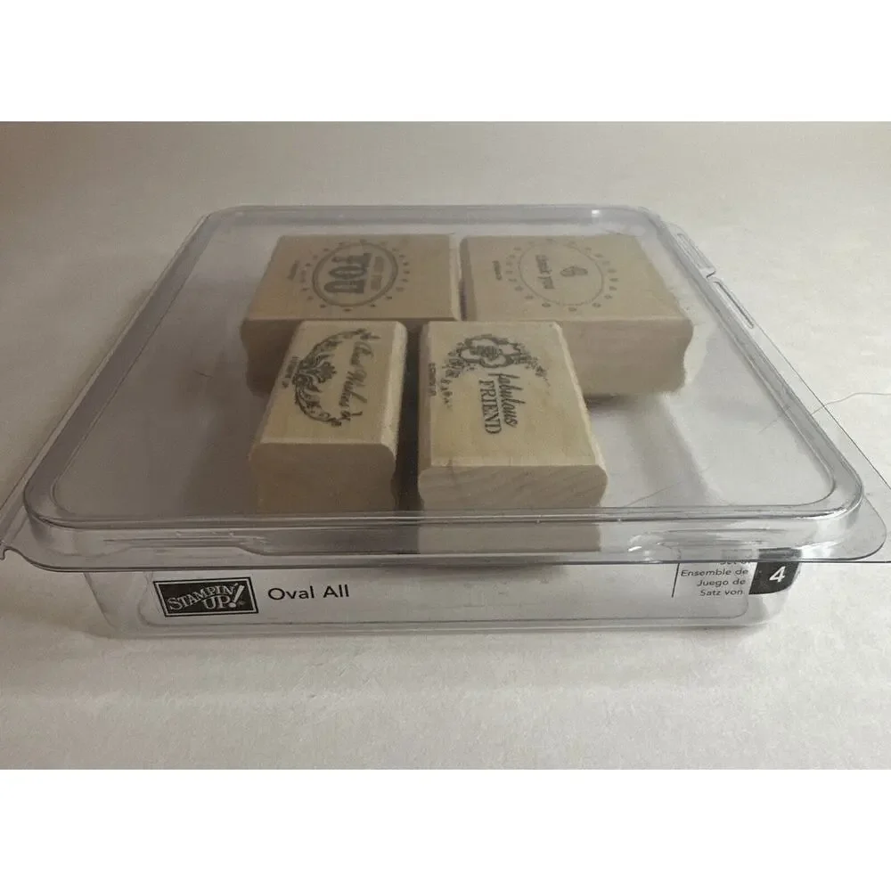 Stampin’ Up Oval All set of 4 rubber stamps‎ Thank You, Best Wishes, Friend